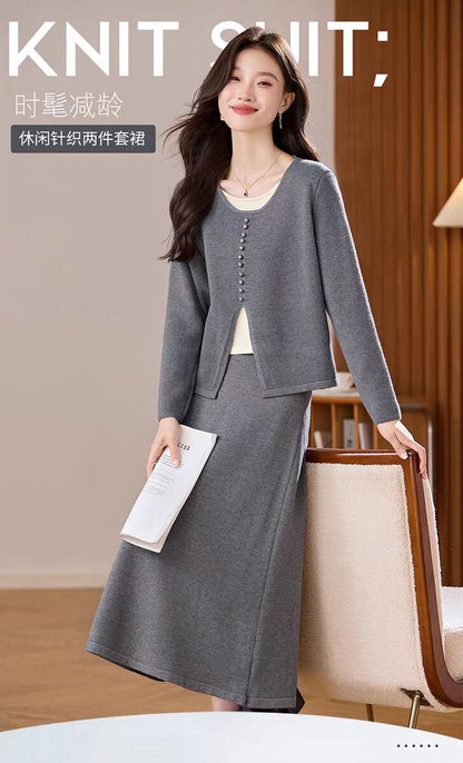 Knitted Top and Skirt Set