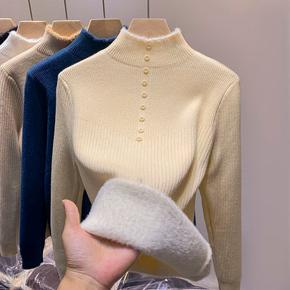 P Semi-turtleneck Knitted Top