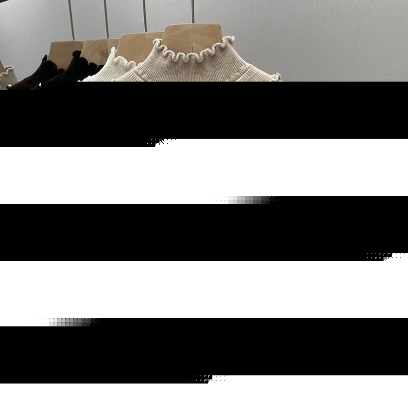 P thick plush sweater women's sweater ear high collar