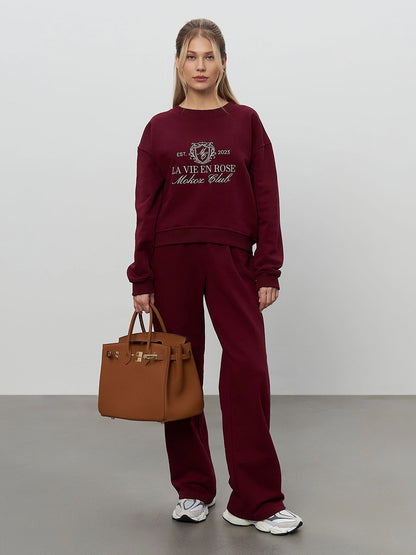 Sweatshirt and Pants Two-Piece Set
