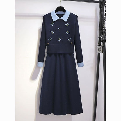 P autumn and winter dress two-piece set