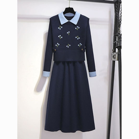 P autumn and winter dress two-piece set