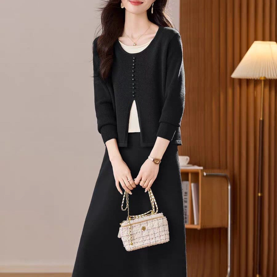 Knitted Top and Skirt Set