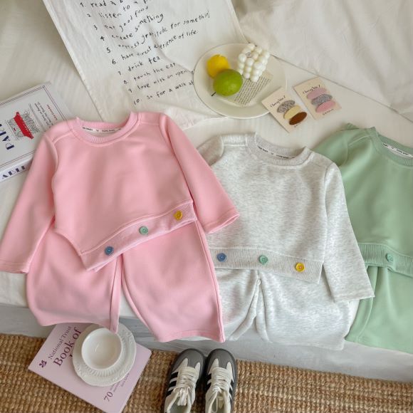 P girls' suit autumn clothes new foreign casual children's clothing medium and older children's girls' sports sweater two-piece set popular