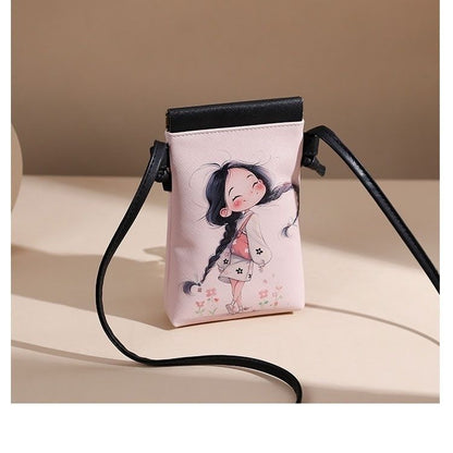 P new automatic closing foreign gas mobile phone bag cartoon durable messenger bag anti-theft can be placed multiple self-priming ports can be adjusted
