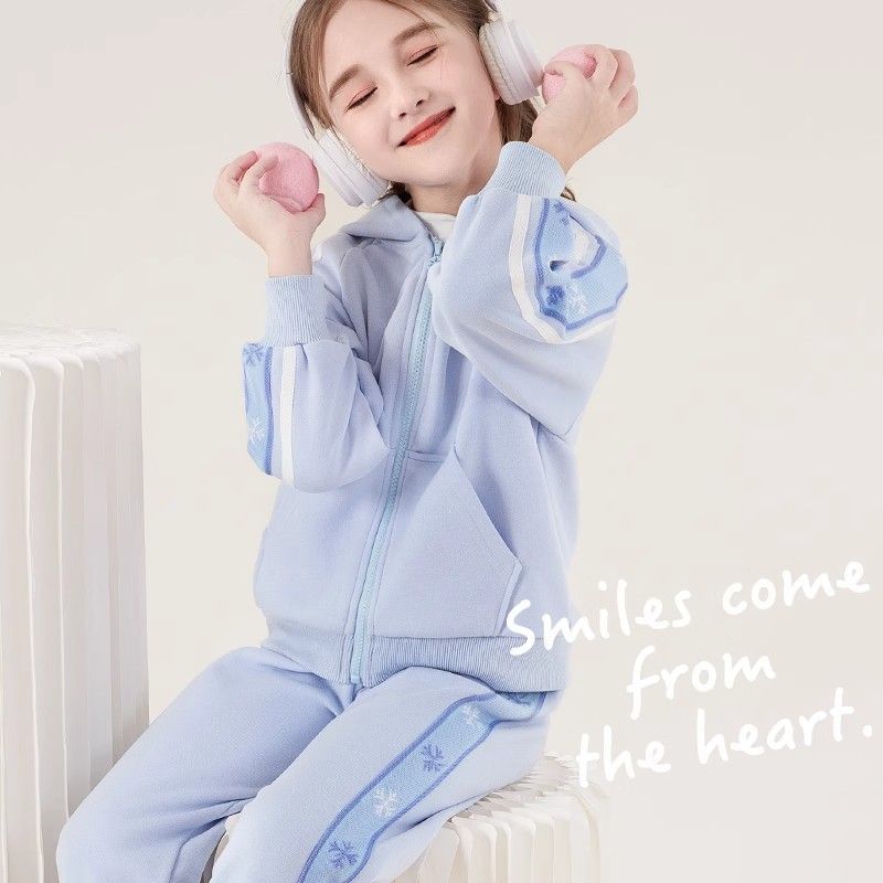 P Children's hooded sweater two-piece set