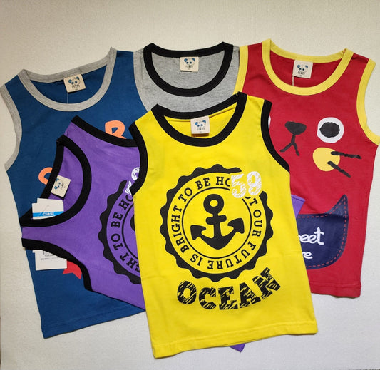 B3-M39 Children's 93.5% cotton vest for boys and girls 90-130cm - Mixbatch