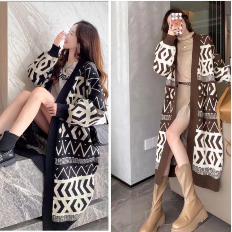 P sweater long jacket