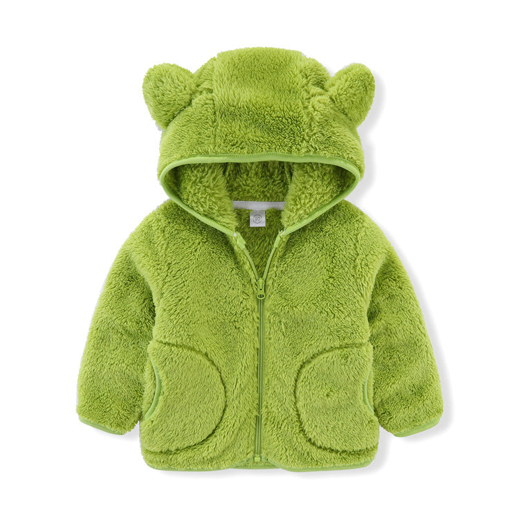 A children's warm fleece jacket for winter