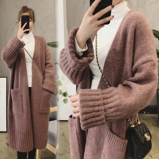 A knit sweater jacket