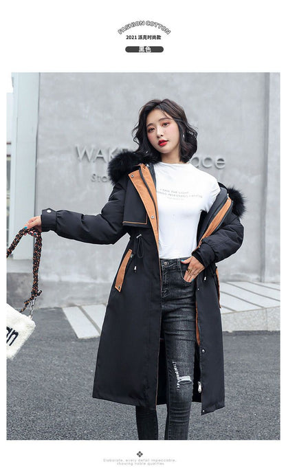 Dh-001Women's warm fur collar coat, detachable, suitable for winter spring Random collar colour - Mixbatch