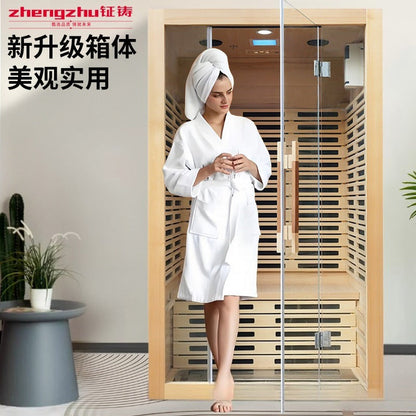 A steam room light wave energy