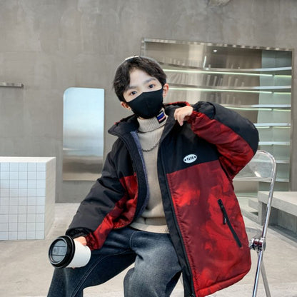 P 4 Fleece Thickened Jacket Medium and Older Boys Pie Overcome Winter