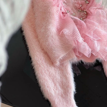 P three-dimensional flower beaded diamond top