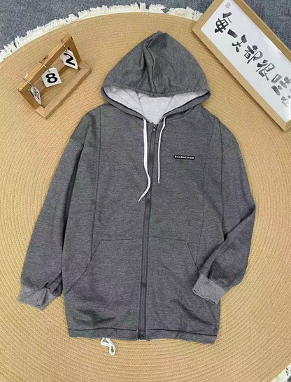 B3-M36  spring and autumn cotton hooded new loose men and women zipper jacket - Mixbatch