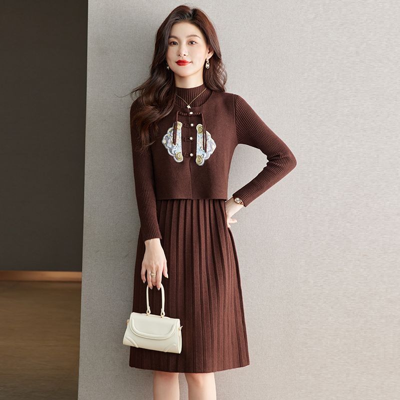 P knitted dress two-piece set
