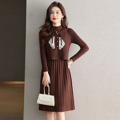 P knitted dress two-piece set