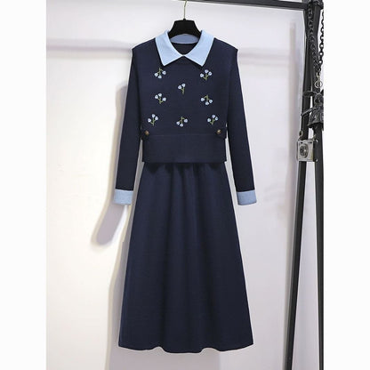P autumn and winter dress two-piece set
