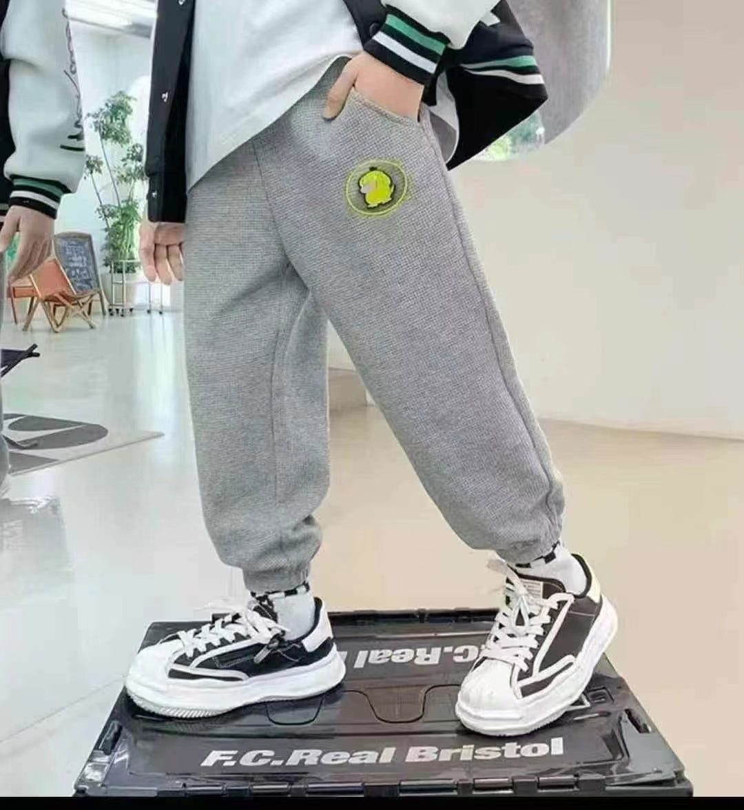 B2-m15 Boys Pants Spring and Summer cotton Thin Waffle Casual Children's Sweatpants - Mixbatch