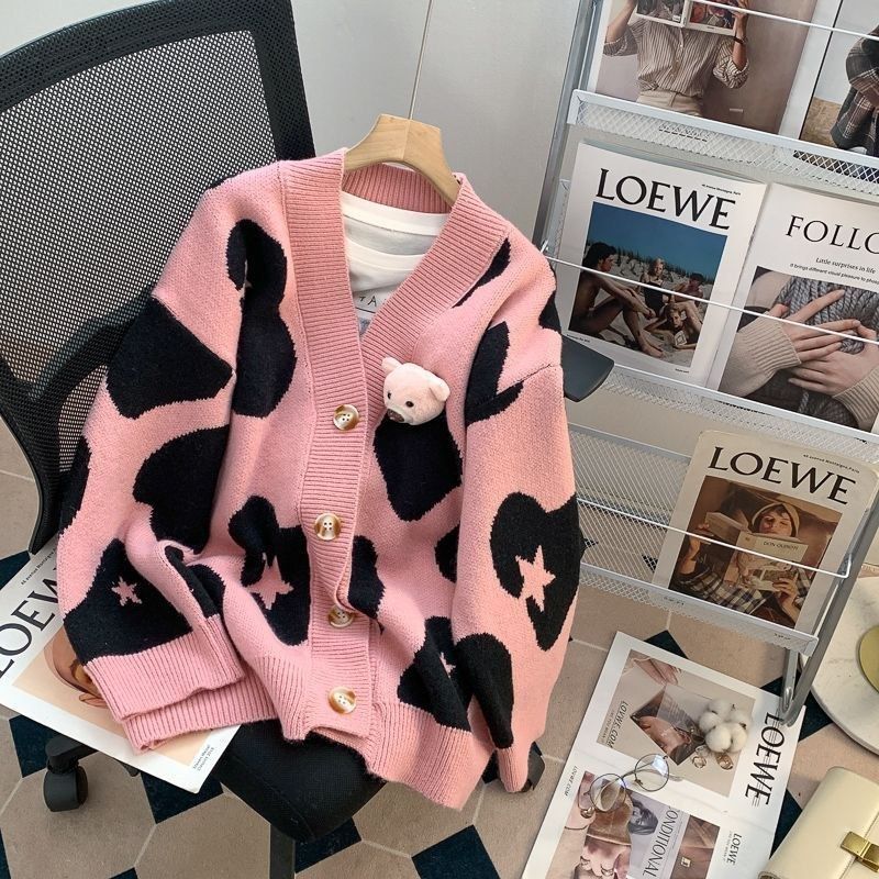 A knit sweater jacket