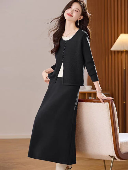 Knitted Top and Skirt Set