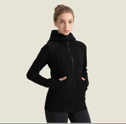 B2-m19 Autumn and winter velvet thickened hooded yoga clothes jacket - Mixbatch