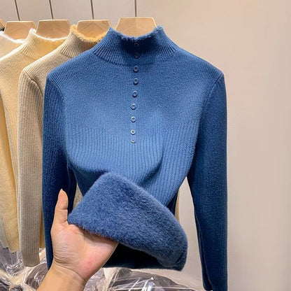 P Semi-turtleneck Knitted Top