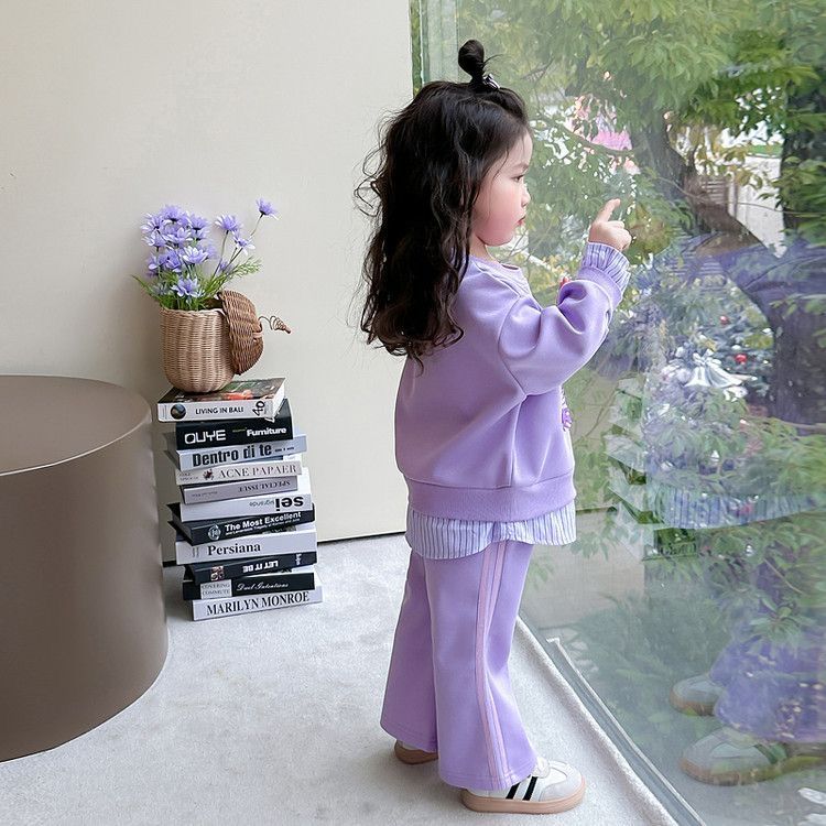 P new children's spring and autumn clothing Korean version of foreign style fashionable baby spring leisure two-piece set