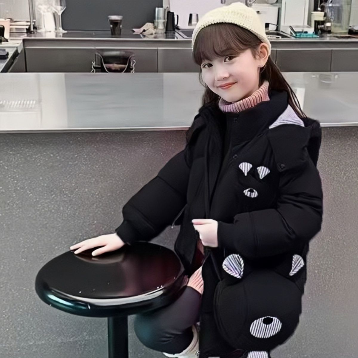 A girls winter thickened winter down cotton clothes foreign style new children's cotton clothes