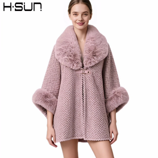 Fur Collar Shawl Coat