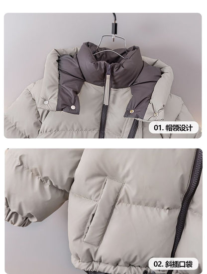 A cotton-padded jacket winter leave-in boys medium and older children thickened cotton-padded jacket