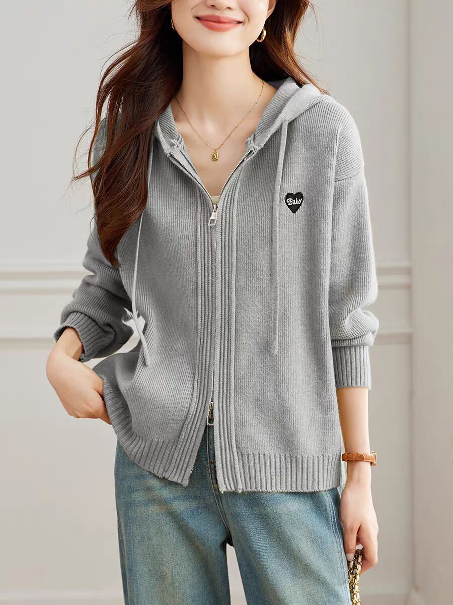 Striped Hooded Knit Top