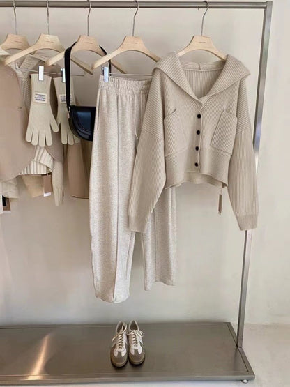 P milk fufu hooded sweater women's autumn and winter loose niche design lazy high-end soft waxy short knitted sweater jacket