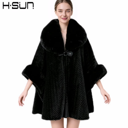 Fur Collar Shawl Coat