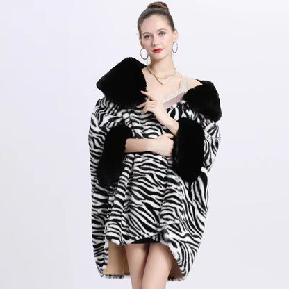 Fur Collar Cape Shawl