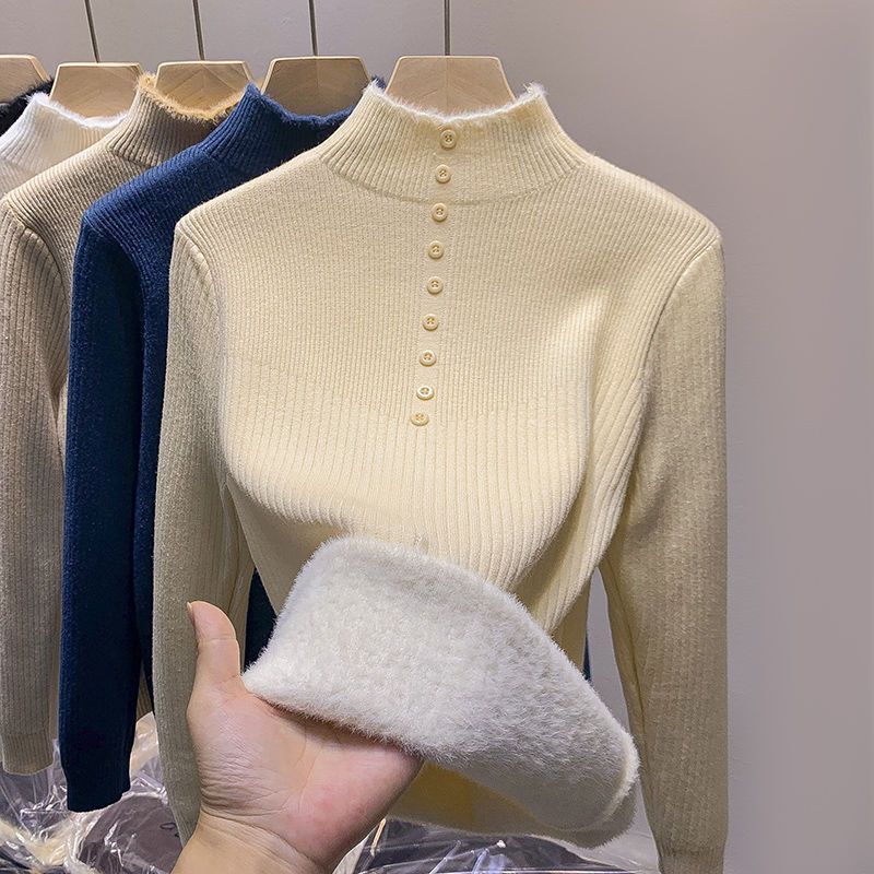 P Semi-turtleneck Knitted Top