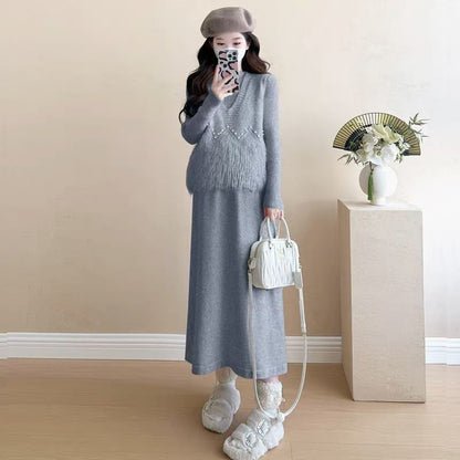 P Knitted Dress Set