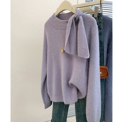 P crew neck knit sweater