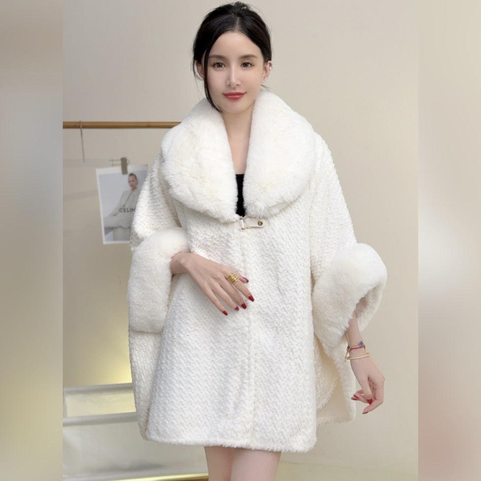 Fur Collar Shawl Coat