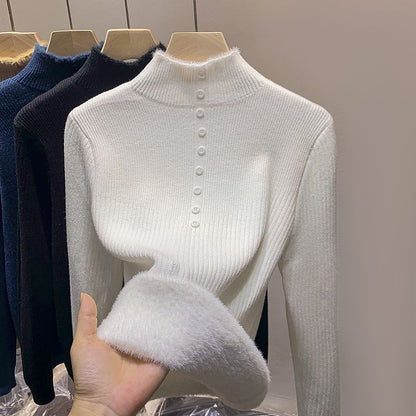 P Semi-turtleneck Knitted Top