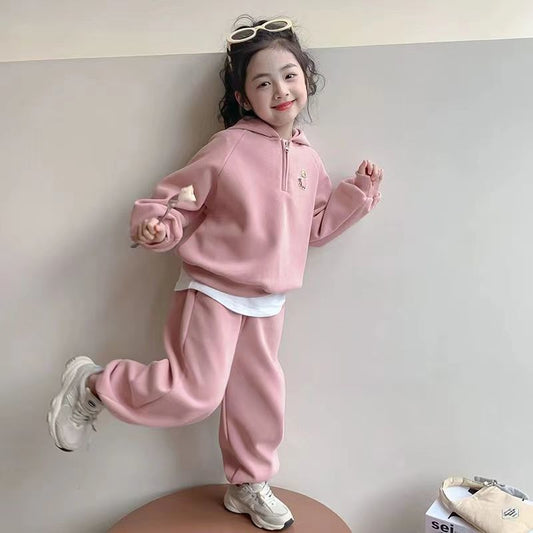 P Children's casual sweater two-piece set