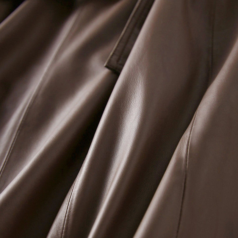 P trench coat leather coat