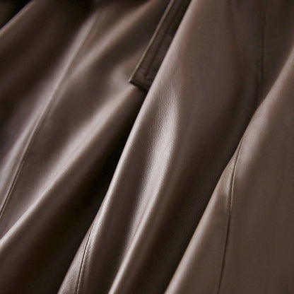 P trench coat leather coat