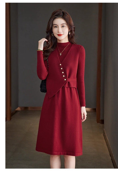 P vest knitted dress two-piece set