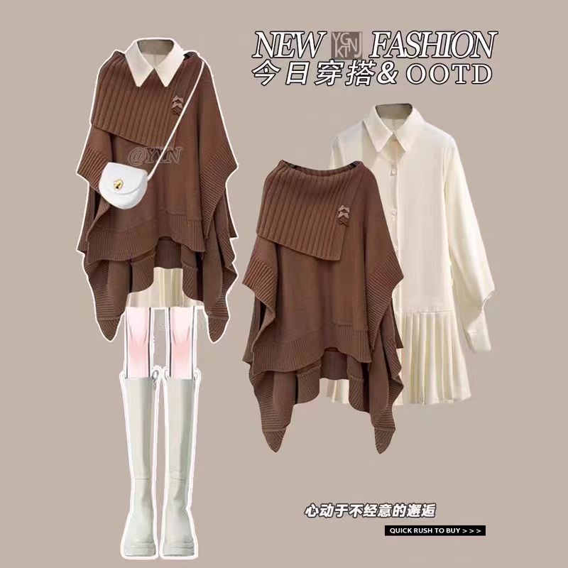 P cape knitted jacket