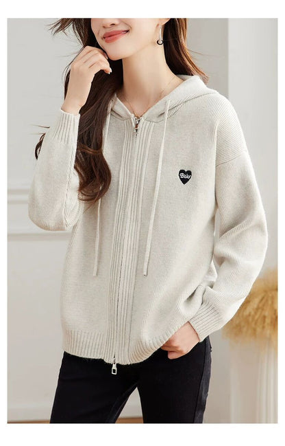 Striped Hooded Knit Top