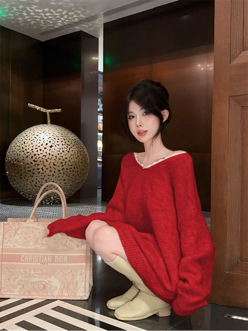 P bow knitted sweater