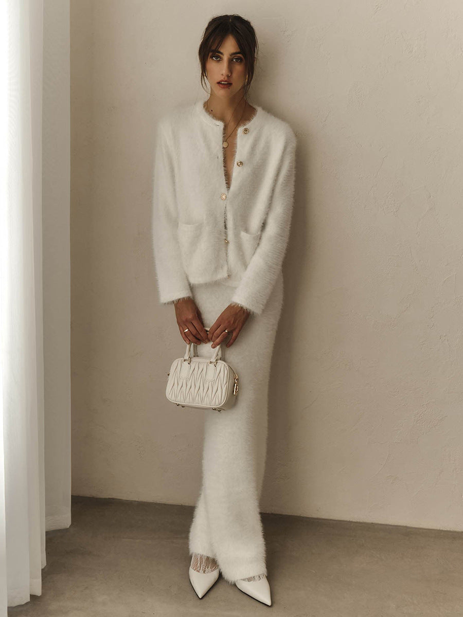 Plush Long Dress Set