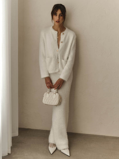 Plush Long Dress Set