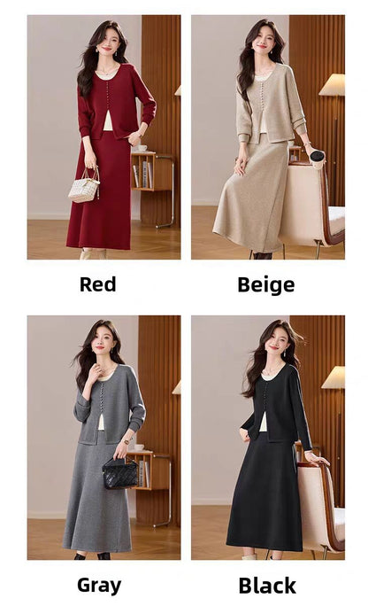 Knitted Top and Skirt Set